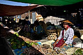 Inle Lake Myanmar. The market of the village of Nampan on the eastern lakeshore. 